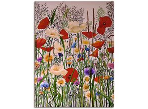 4062144834220 - Wandbild ARTLAND Blumenwiese Bilder Gr B H 90 cm x 120 cm Leinwandbild Baumbilder Hochformat 1 St grün Kunstdrucke als Alubild Leinwandbild Wandaufkleber oder Poster in versch Größen