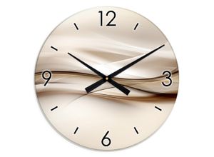 4062144877746 - Wanduhr ARTLAND XXL Ø 50 cm Braune abstrakte Welle Wanduhren Gr B H T 50 cm x 50 cm x 18 cm Quarzuhr braun Wanduhren lautlos ohne Tickgeräusche