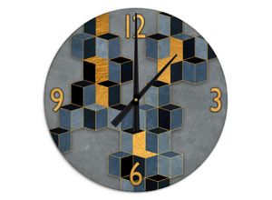 4062144877821 - Wanduhr ARTLAND XXL Ø 50 cm Gestapelte Würfel Wanduhren Gr B H T 50 cm x 50 cm x 18 cm Quarzuhr grau Wanduhren