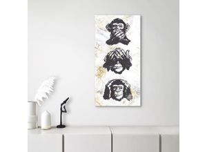 4062144890479 - Leinwandbild Affen Bilder Gr B H T 50 cm x 100 cm x 18 cm Leinwandbild Tiere Hochformat 1 St schwarz Leinwandbilder