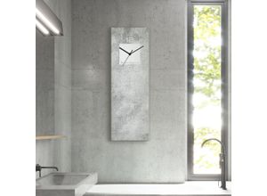 4062144894729 - Wanduhr BRUNO BANANI Beton auf Glas Wanduhren Gr B H T 20 cm x 60 cm x 18 cm Funkuhr grau Wanduhren analog 20 cm