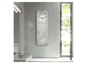 4062144894750 - Wanduhr BRUNO BANANI Beton auf Glas Wanduhren Gr B H T 20 cm x 60 cm x 18 cm Quarzuhr grau Wanduhren analog 20 cm