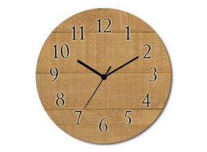 4062144961438 - Wanduhr ARTLAND Holz hell Wanduhren Gr B H T 30cm x 30cm x 06cm Funkuhr braun wahlweise mit Quarz- oder Funkuhrwerk lautlos ohne Tickgeräusche