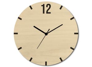 4062144961452 - Wanduhr ARTLAND Nummer 12 Wanduhren Gr B H T 30 cm x 30 cm x 06 cm Funkuhr beige (naturfarben) Wanduhren wahlweise mit Quarz- oder Funkuhrwerk lautlos ohne Tickgeräusche