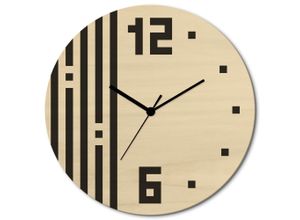 4062144961520 - Wanduhr ARTLAND Kodiertes Zeitmuster Wanduhren Gr B H T 30 cm x 30 cm x 06 cm Funkuhr beige (naturfarben) Wanduhren