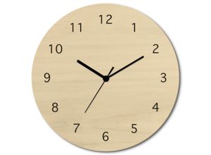 4062144961537 - Wanduhr ARTLAND Ewige Einfachheit Wanduhren Gr B H T 30cm x 30cm x 06cm Funkuhr beige (naturfarben) wahlweise mit Quarz- oder Funkuhrwerk lautlos ohne Tickgeräusche