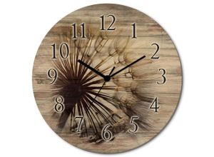 4062144961759 - Wanduhr ARTLAND Große Pusteblume Wanduhren Gr B H T 30 cm x 30 cm x 06 cm Funkuhr blau Wanduhren wahlweise mit Quarz- oder Funkuhrwerk lautlos ohne Tickgeräusche