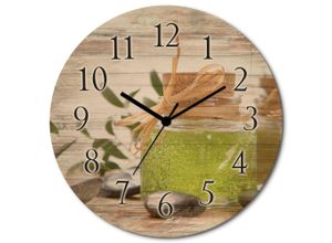 4062144962145 - Wanduhr ARTLAND Grünes Badesalz und flüssige Seife weiß B30cm H30cm T06cm Wanduhren wahlweise mit Quarz- oder Funkuhrwerk lautlos ohne Tickgeräusche