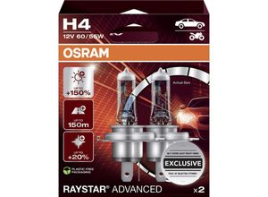 4062172393461 - Scheinwerferlampe H4 Raystar Advanced 20 2 Stück Scheinwerferlampe - Osram