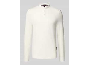 4062223663574 - Longsleeve mit kurzer Knopfleiste und Label-Detail