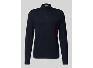 4062223663727 - Longsleeve mit kurzer Knopfleiste und Label-Detail