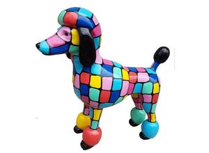 4062292138782 - Skulptur Abstrakte Pudel Figur Statue Skulptur 63cm Statue Bunte Hund