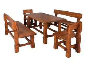 4062292259371 - Esszimmer-Set Garten Möbel Echtes Holz 5tlg Garnitur Terrasse Stuhl S