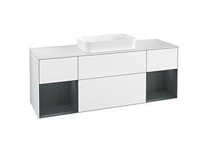 4062373053577 - Villeroy und Boch Finion Waschtischunterschrank F331HGGF 160x603cm Abdeckplatte white matt Regale Midnight matt lacquer Glossy white lacquer