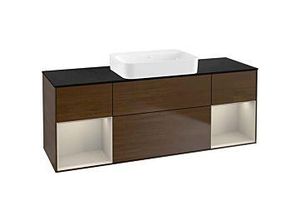 4062373375754 - Villeroy und Boch Finion Waschtischunterschrank G742HHGN 160x603x501cm Regale sand matt lacquer Walnut veneer