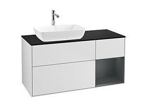 4062373407820 - Villeroy und Boch Finion Waschtischunterschrank G812HGMT 120cm Abdeckplatte black matt Emotion Regale Midnight matt lacquer White matt lacquer