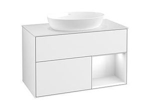 4062373483596 - Villeroy und Boch Finion Waschtischunterschrank GA21GFGF 100cm Abdeckplatte white matt Emotion Regale Glossy white lacquer Glossy white lacquer