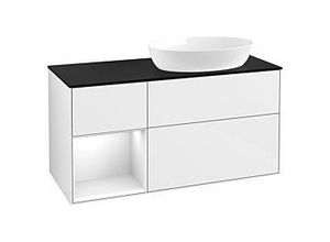 4062373492413 - Villeroy und Boch Finion Waschtischunterschrank GA42GFGF 120cm Abdeckplatte black matt Emotion Regale Glossy white lacquer Glossy white lacquer