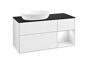 4062373498712 - Villeroy und Boch Finion Waschtischunterschrank GA52GFGF 120cm Abdeckplatte black matt Emotion Regale Glossy white lacquer Glossy white lacquer