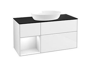 4062373505014 - Villeroy und Boch Finion Waschtischunterschrank GA62GFGF 120cm Abdeckplatte black matt Emotion Regale Glossy white lacquer Glossy white lacquer