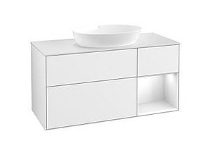 4062373509210 - Villeroy und Boch Finion Waschtischunterschrank GA71GFGF 120cm Abdeckplatte white matt Emotion Regale Glossy white lacquer Glossy white lacquer