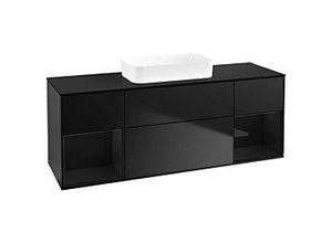 4062373621035 - Villeroy und Boch Finion Waschtischunterschrank F742PHPD 160x603x501cm Regale Glossy black lacquer Black matt lacquer