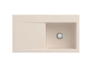 4062373796269 - Villeroy&boch - Villeroy&Boch Spülbecken mit Abtropffläche links Subway Style 50 Ivory Beige 90x51cm Keramik Handbetätigung