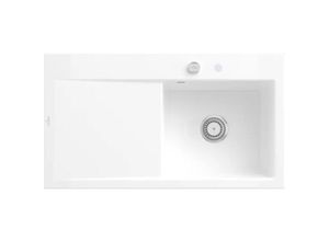 4062373796757 - Villeroy&Boch Spülbecken mit Abtropffläche links Subway Style 50 Weiß Alpin 90x51cm Keramik Excenterbetätigung