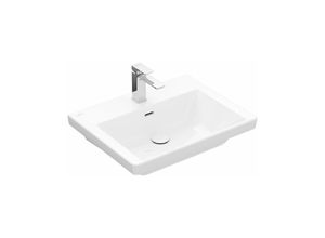 4062373810385 - Villeroy&boch - Subway 30 Schrankwaschtisch 600 x 470 mm ohne Hahnloch ohne Überlauf ungeschliffen 4A7063 Farbe Stone White Ceramic Plus