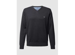 4062392153326 - Fynch-Hatton Pullover Herren Baumwolle schwarz Uni & Uninah