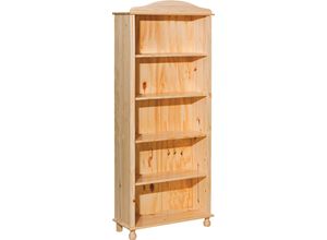 4062444019976 - Bücherregal HOME AFFAIRE Chur Regale Gr B H T 77 cm x 180 cm x 30 cm 5 St offene Fächer 4 Böden beige (natur) Bücherregale mit gedrechselten Füßen