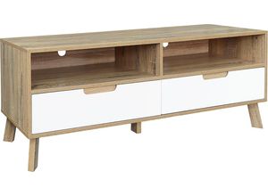 4062444021719 - Lowboard INOSIGN Delea Sideboards Gr B H T 140 cm x 52 cm x 40 cm 2 Schubladen 2 offene Fächer 2 St weiß (natur weiß) Kommode mit 2 Kabeldurchführungen