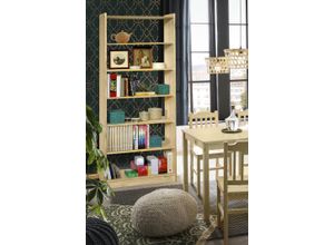 4062444024789 - Bücherregal HOME AFFAIRE Regale Gr B H T 80 cm x 200 cm x 30 cm 5 St offene Fächer 5 Böden beige (natur) gefertigt aus massivem Kiefernholz