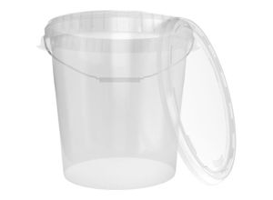 4062495085159 - Hobbock Eimer mit Deckel Transparent 30 l Metallbügel mit Griffrolle LebensmittelechtLuftdicht - Transparent - Fixedbyu