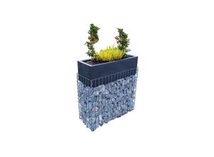 4062687007457 - Gabiona Gabione mit Blumenschale 80 cm x 106 cm x 30 cm (L x H x T) Maschenweite 5 cm x 5 cm Spirale