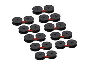 4062692042658 - 10x Farbband Schriftband kompatibel mit Triumph-Adler Matura 300 Nadeldrucker Bondrucker schwarz   rot - Vhbw