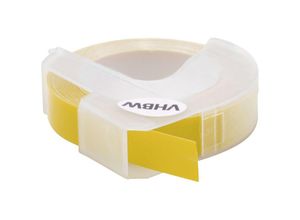 4062692050196 - Vhbw - 3D Prägeband-Schriftband-Kassette kompatibel mit Dymo 1755 1765 1805 1855 Jet Junior Etiketten-Drucker 9mm Weiß auf Gelb