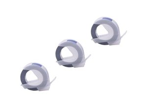 4062692055610 - 3x 3D Prägeband-Schriftband-Kassette kompatibel mit Dymo Mini Omega Etiketten-Drucker 9mm Weiß auf Blau - Vhbw