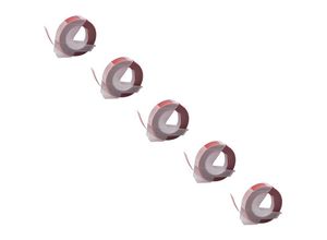 4062692055696 - 5x 3D Prägeband-Schriftband-Kassette kompatibel mit Dymo 1755 1765 1805 1855 Jet Junior Etiketten-Drucker 9mm Weiß auf Rot - Vhbw