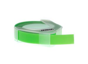 4062692108149 - 1x 3D Prägeband-Schriftband-Kassette kompatibel mit Dymo 1610 1575 1595GY 1745 1755 Etiketten-Drucker 3m x 9mm Weiß auf Neon-Grün - Vhbw