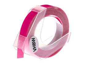 4062692108668 - 1x 3D Prägeband-Schriftband-Kassette kompatibel mit Dymo 1855 1880 18577 1765 1805 Etiketten-Drucker 3m x 9mm Weiß auf Neon-Pink - Vhbw