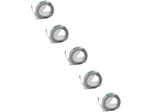 4062692275254 - 5x 3D Prägeband-Schriftband Kassette kompatibel mit Motex 5500A 5500B Etiketten-Drucker 9mm weiß auf grün - Vhbw