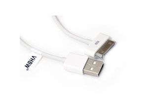 4062692322576 - vhbw USB Datenkabel (Typ A auf MP3 Player) kompatibel mit Apple iPod 6 Gen (Classic) - A1238 - 160Gb MP3 Player Weiß