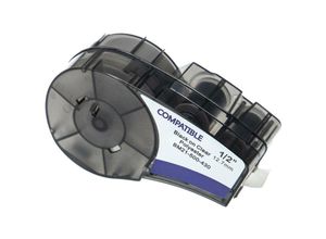 4062692556025 - vhbw Schriftband-Kassette kompatibel mit Brady BMP21 BMP21-LAB BMP21-PLUS ID PAL LABPAL Etiketten-Drucker 127mm Schwarz auf Transparent