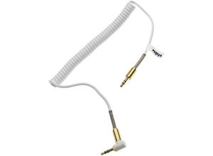 4062692559538 - Vhbw - Stereo Audio Kabel Adapter für diverse Geräte - 35 mm auf 35 mm Klinkenstecker Vergoldet Gewinkelt Gold Weiß