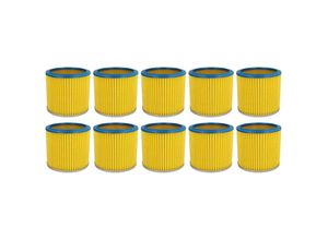 4062692596625 - Vhbw - 10x Faltenfilter kompatibel mit Lavor   Lavorwash gn 22 Ashley 300 Ashley 100 gbx 32 gbx 22 Staubsauger - Filter Patronenfilter blau gelb