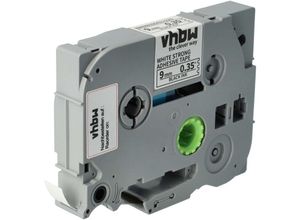 4062692597738 - 1x Schriftband-Kassette kompatibel mit Brother pt 2200 2210 2300 2310 Etiketten-Drucker 8m x 9mm Schwarz auf Weiß Extra Stark Laminiert - Vhbw