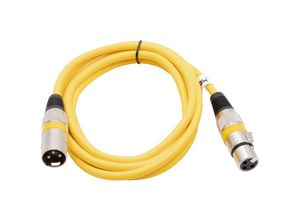 4062692706277 - vhbw DMX-Kabel XLR Stecker auf XLR Buchse kompatibel mit Beleuchtung Schweinwerfer Bühnenlicht - 3-polig PVC Kabel-Mantel gelb 2m