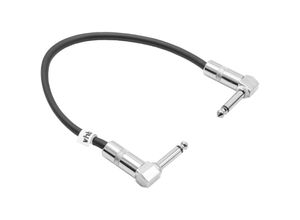 4062692706352 - Gitarren-Patchkabel 30cm Klinke Kabel kompatibel mit Effektpedale - Klinkenpatchkabel mit 635mm Klinkenstecker gewinkelt schwarz   silber - Vhbw