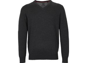 4062703838270 - DUNMORE Pullover V-Ausschnitt Stickerei für Herren grau XXL